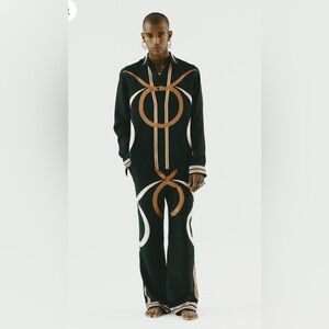 GARCIAS The Bull logo silk trousers Size Large New With tags $850 Retail NEW